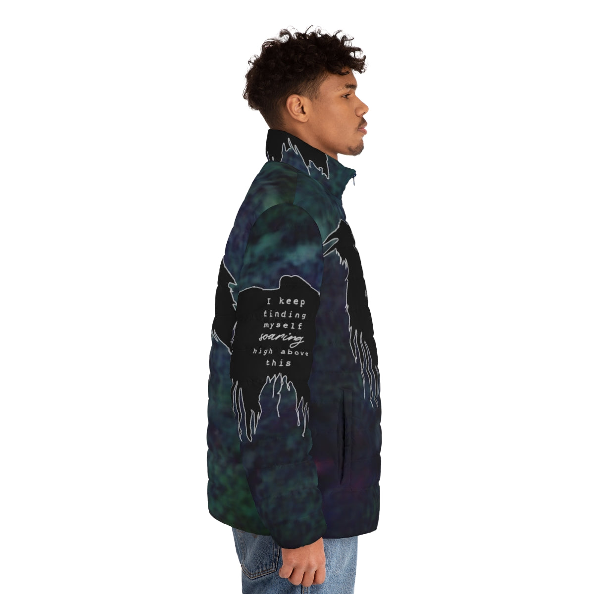 Impossible Puffer Jacket, acid wash minimalist grunge style - men side right