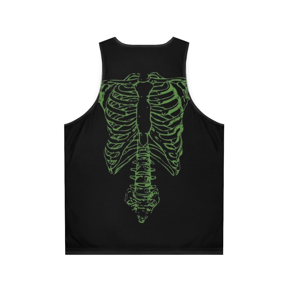 Unisex tank top with a heavy metal skeleton print - Back