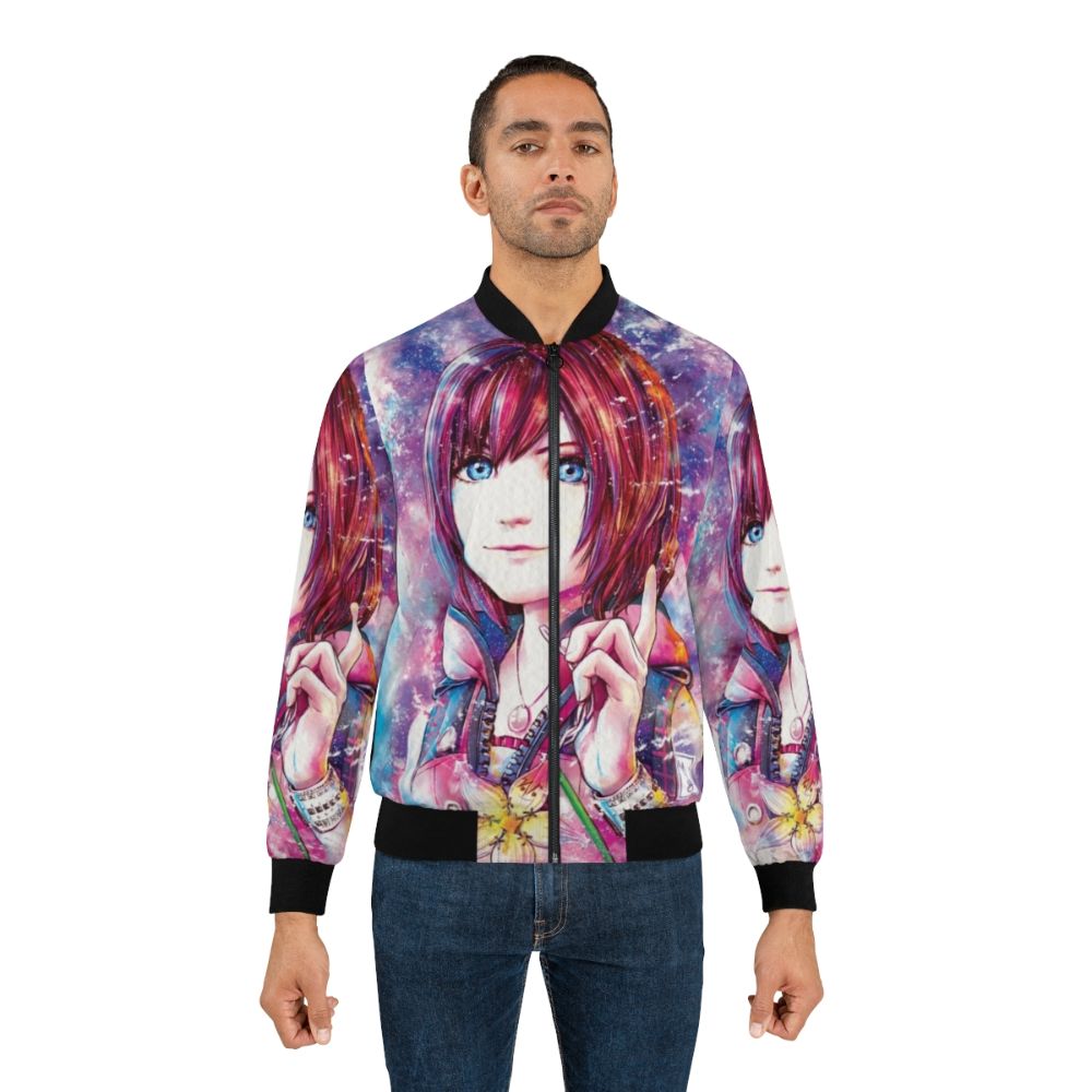 Kairi watercolor bomber jacket, featuring a Kingdom Hearts inspired design - Lifestyle