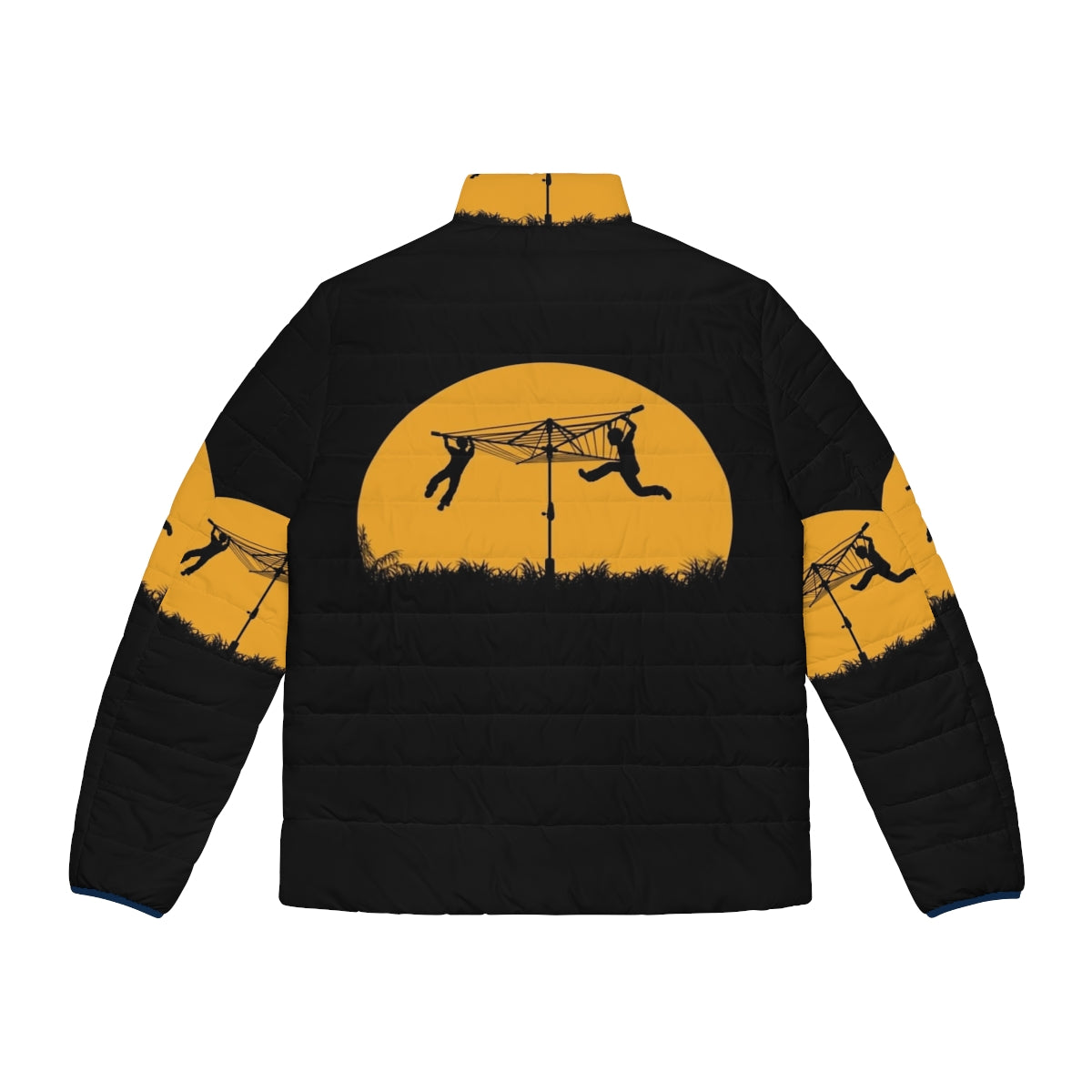 Sunset puffer jacket with vintage graphic silhouette design for kids and boys - Back