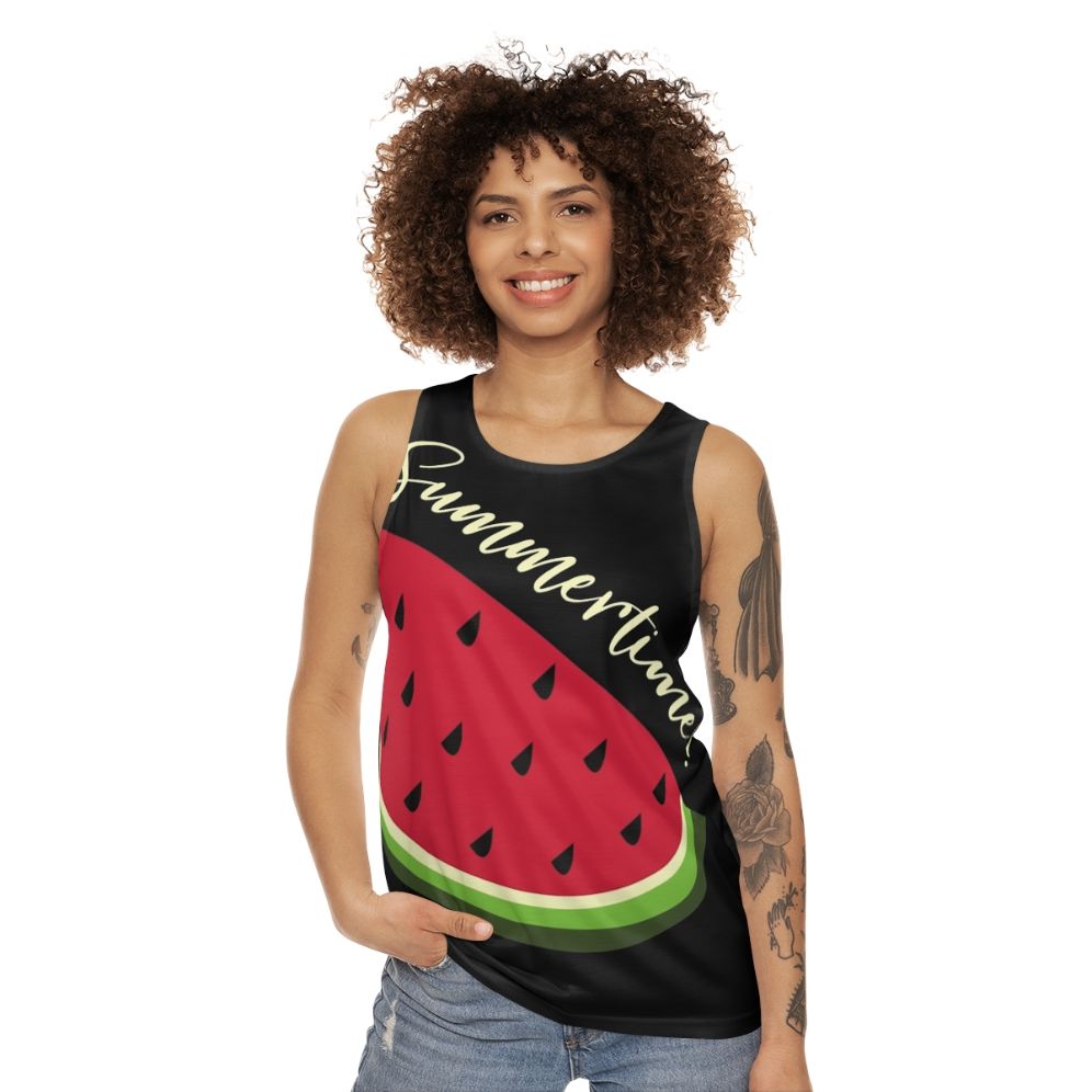 Watermelon Print Unisex Tank Top - women