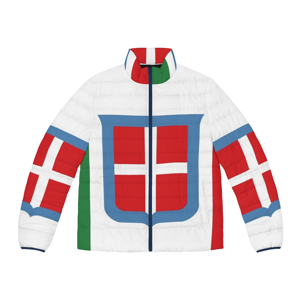 Puffer jacket featuring the historical flag of the Kingdom of Italy from 1861