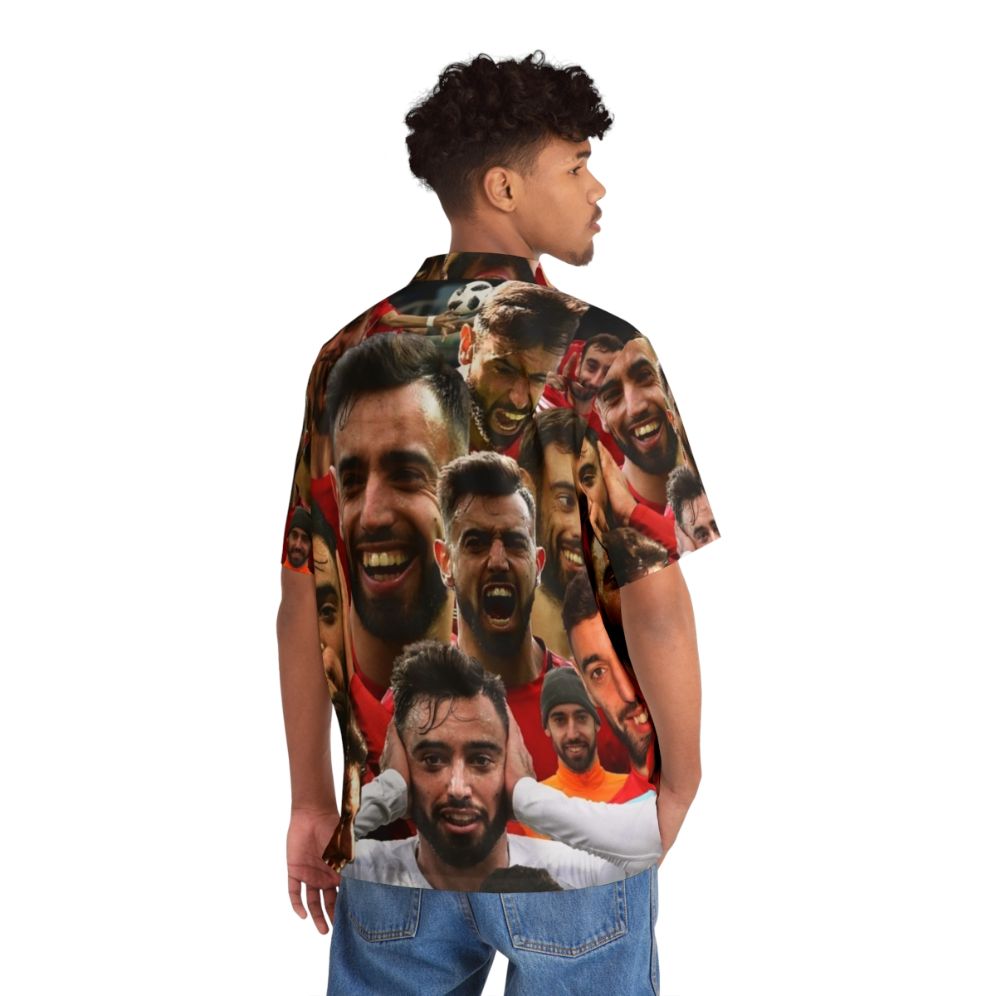 Bruno Fernandes wearing a tropical-themed Hawaiian shirt - People Back