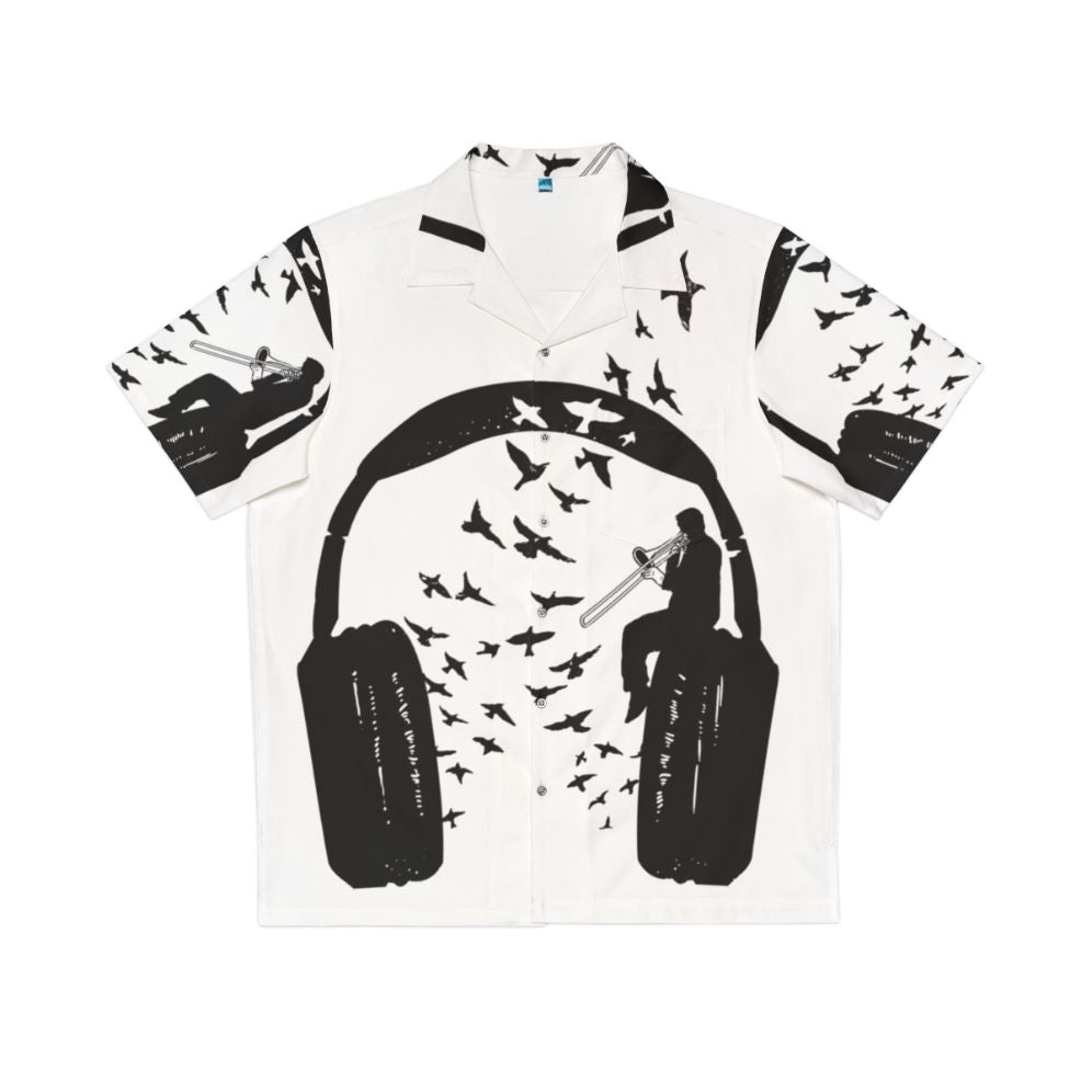 Headphone Trombone Hawaiian Shirt