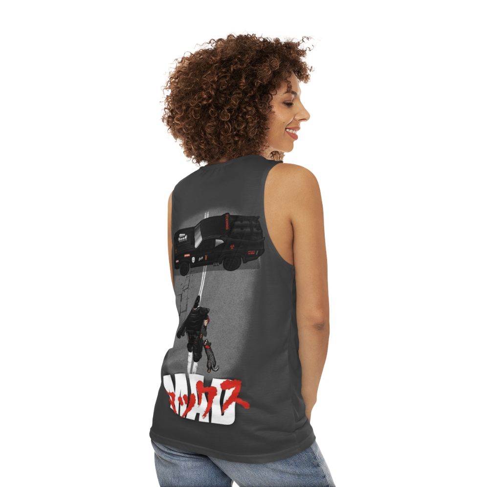 Mad Warrior Unisex Tank Top - Apocalyptic 80s Movie Clothing - women back