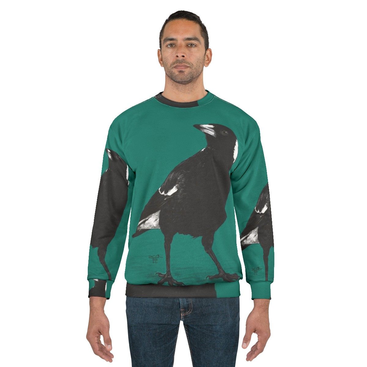 Australian Magpie Black and White Bird Sweatshirt - men