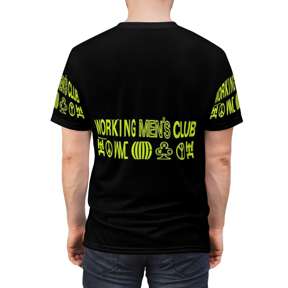 Indie music graphic t-shirt with working men's club design for music enthusiasts - men back