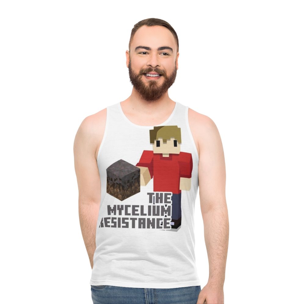 Unisex 'Mycelium Resistance' Tank Top featuring Grian from Hermitcraft - men