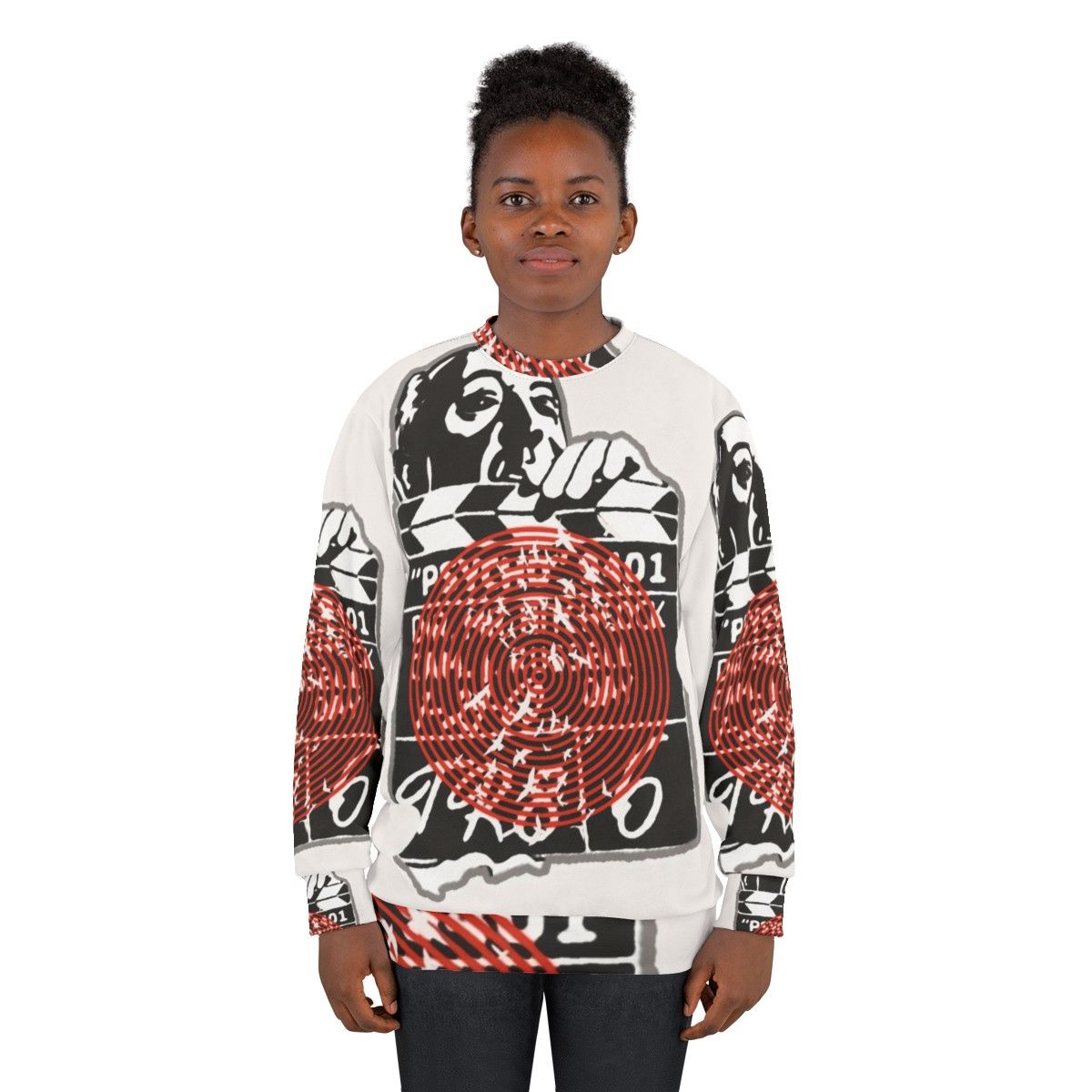 Alfred Hitchcock themed sweatshirt with quotes and movie references - women