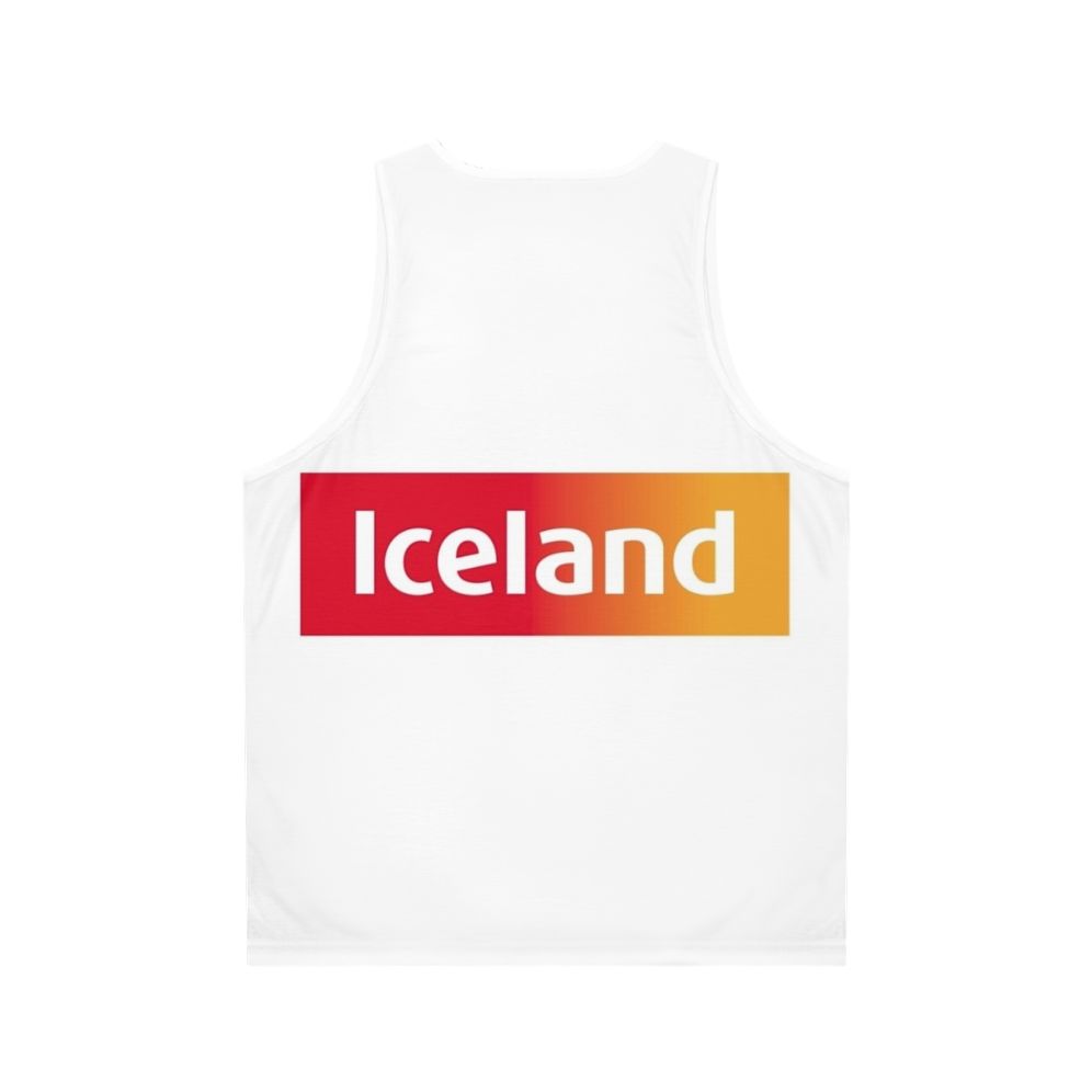 Model wearing Iceland Unisex Tank Top - Back