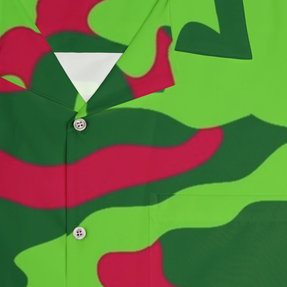 Watermelon Camo 4Loko Hawaiian Shirt - Detail