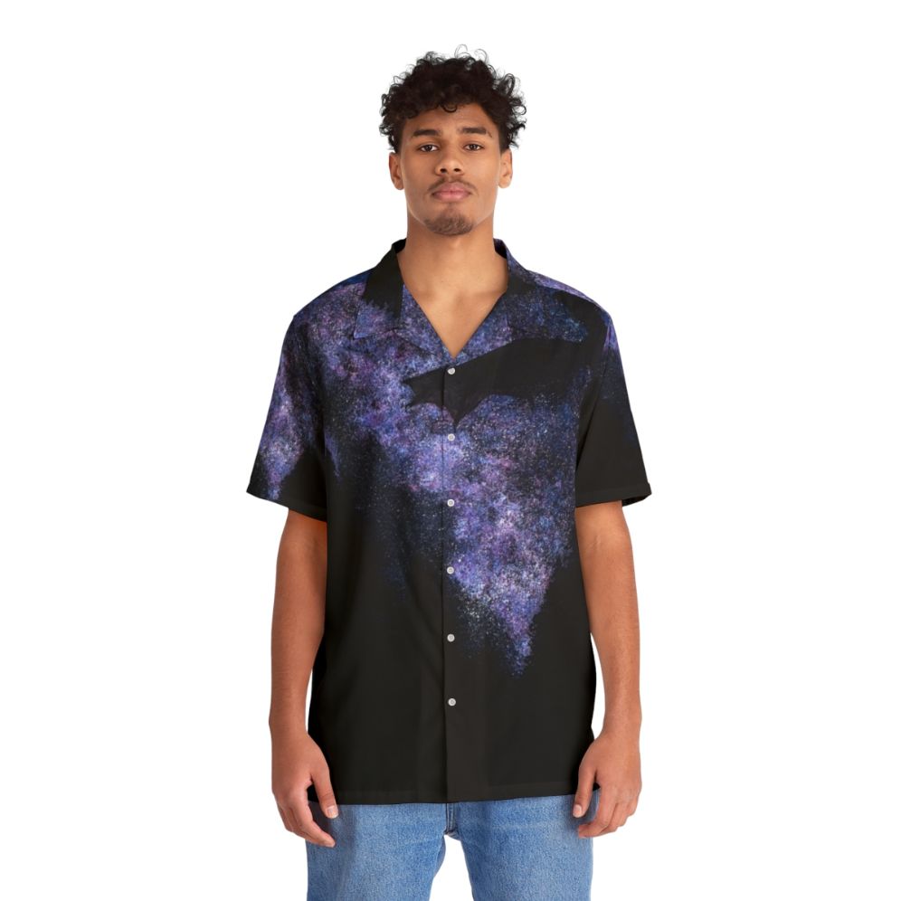 Night Watch Hawaiian Shirt with Tropical Print - People Front