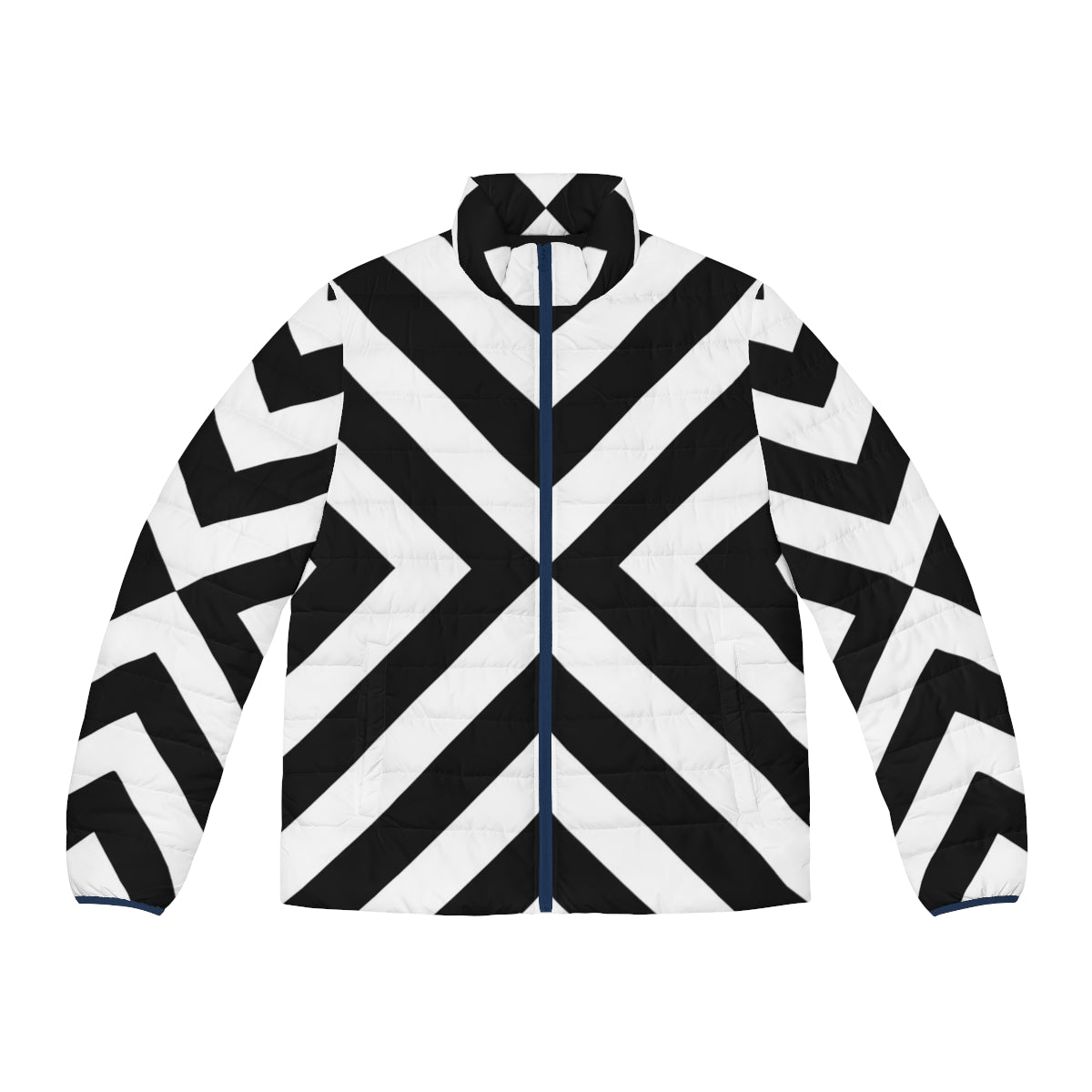 Black and white puffer jacket with Steele Tour 2019 branding