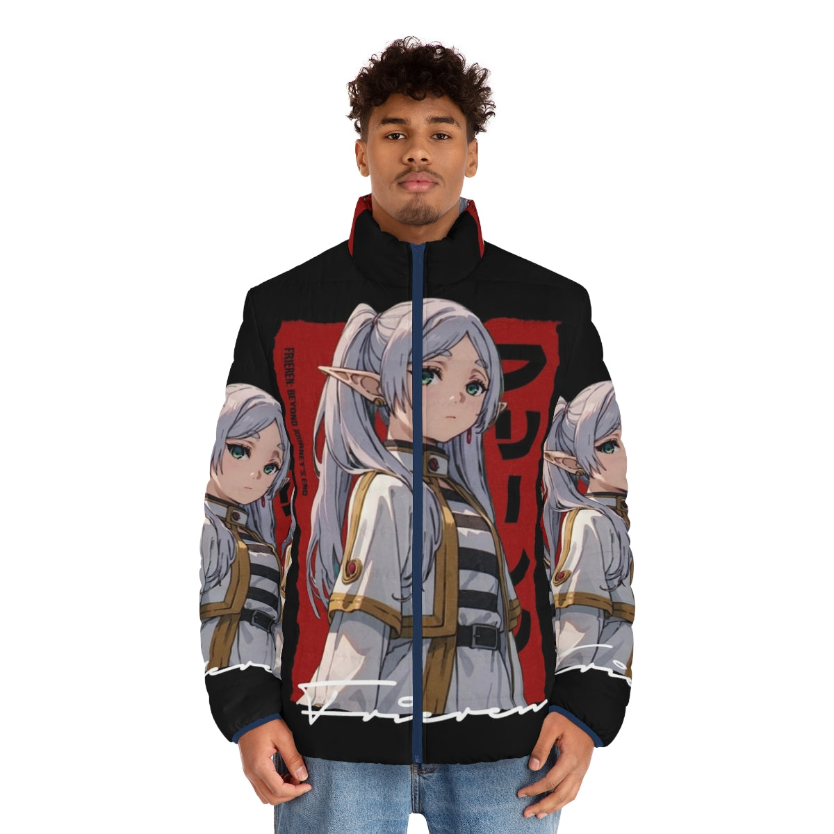 Frieren Beyond the Journey's End anime-inspired puffer jacket - men front