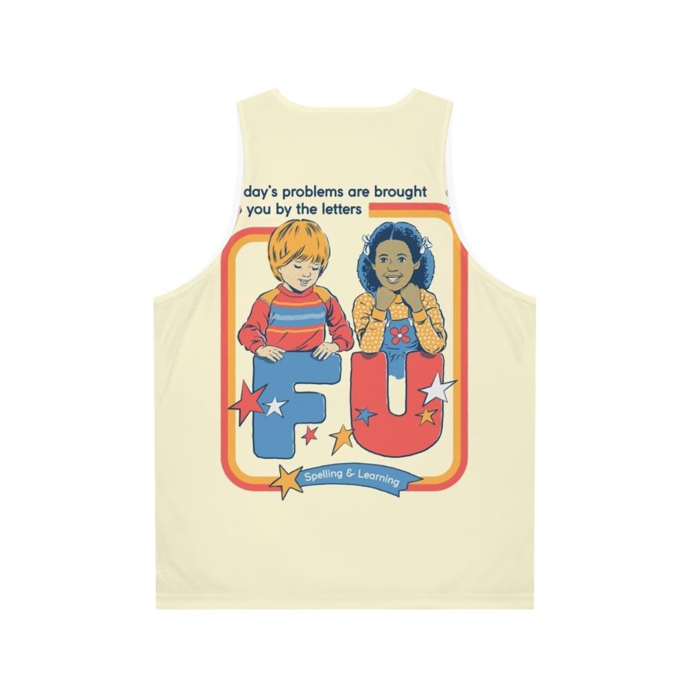 Vintage sarcastic 'Today's Problems' unisex tank top - Back