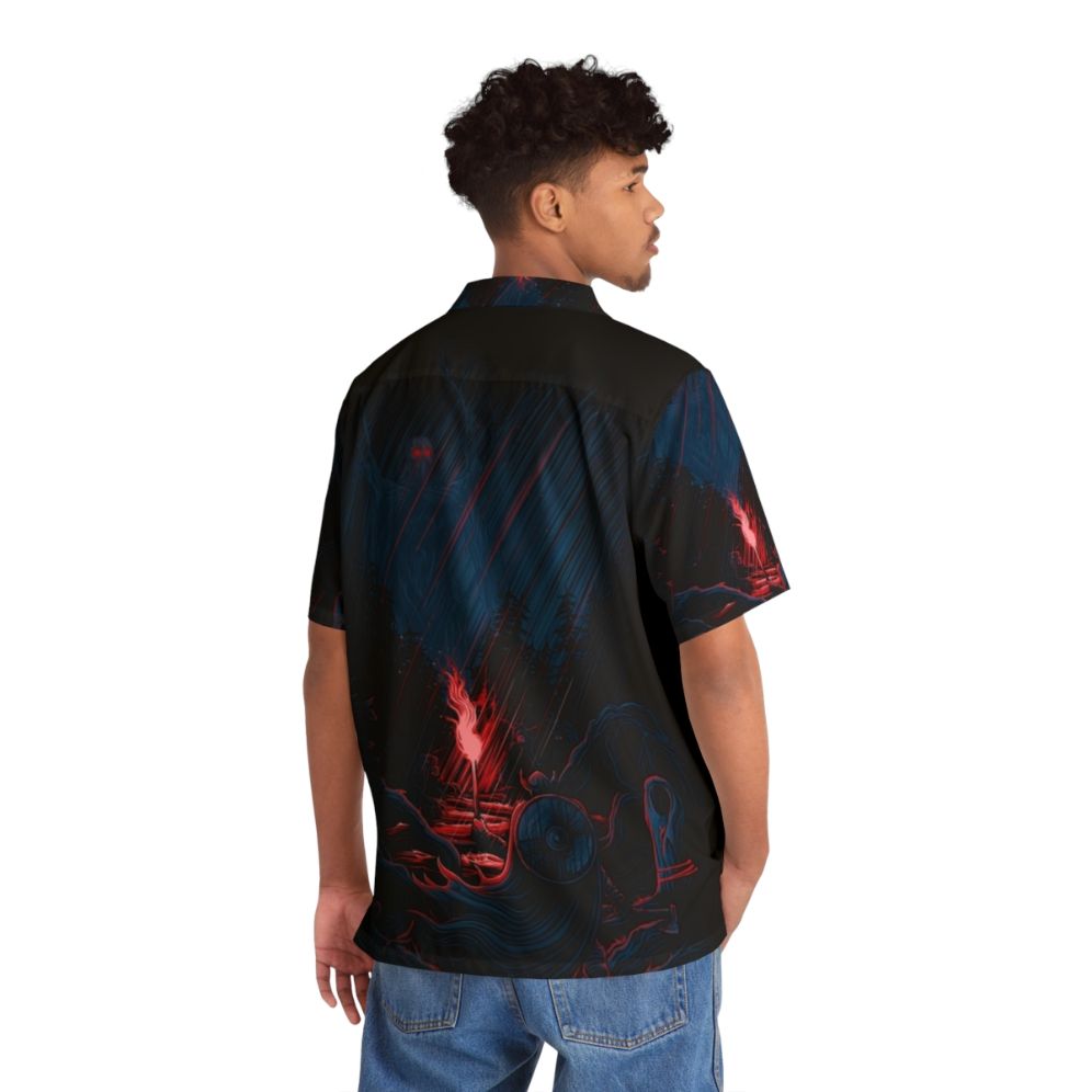 Valheim Hawaiian Shirt with tropical print and gaming elements - People Back