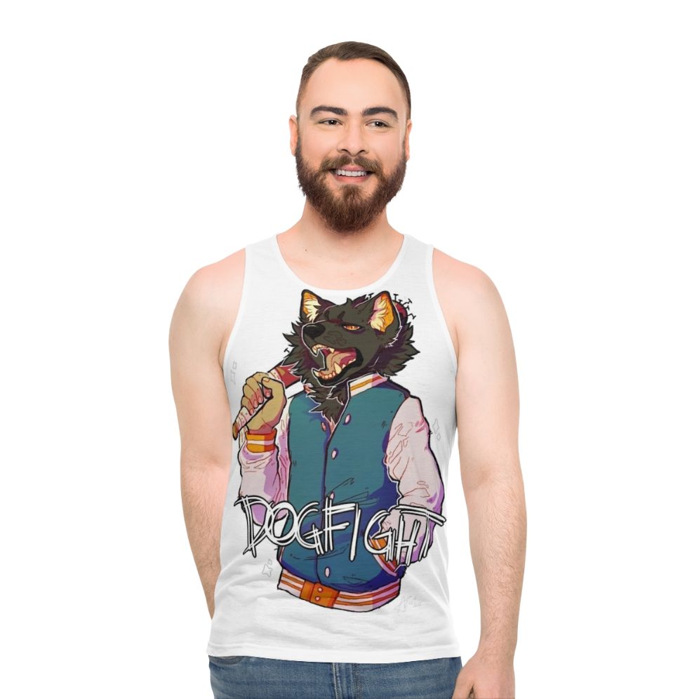 Anthropomorphic dog unisex tank top - men