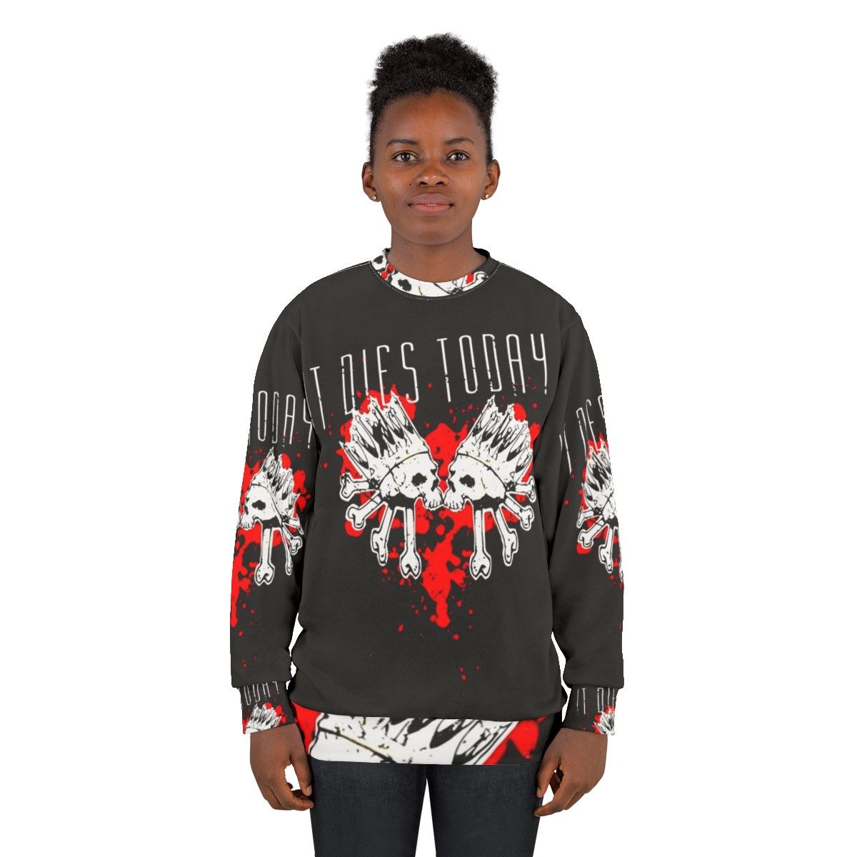 Metalcore Skull & Heart Sweatshirt - women