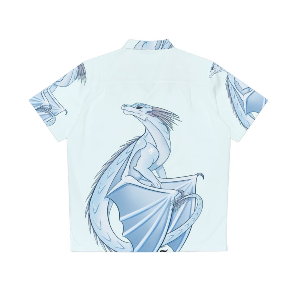 Winter Icewing Hawaiian Shirt featuring Wings of Fire inspired design - Back