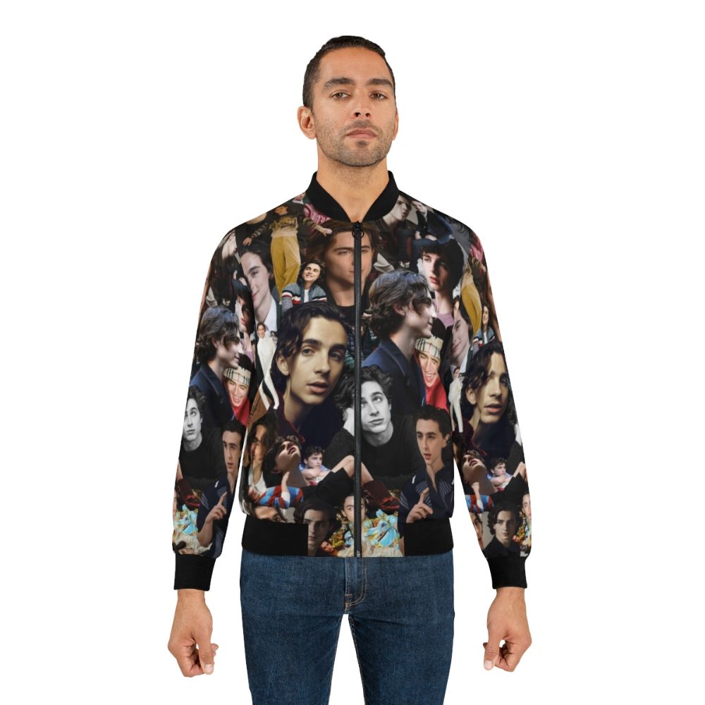 Timothée Chalamet inspired bomber jacket with collage design - Lifestyle