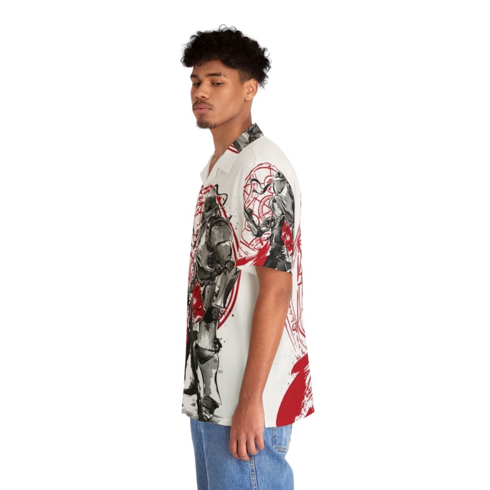 Brotherhood Sumi E Hawaiian Shirt featuring Fullmetal Alchemist inspired design - People Left