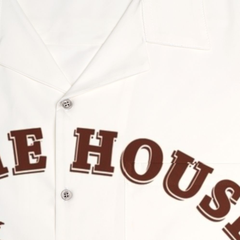 Retro Hawaiian Shirt with House Of Training Movie Branding - Detail