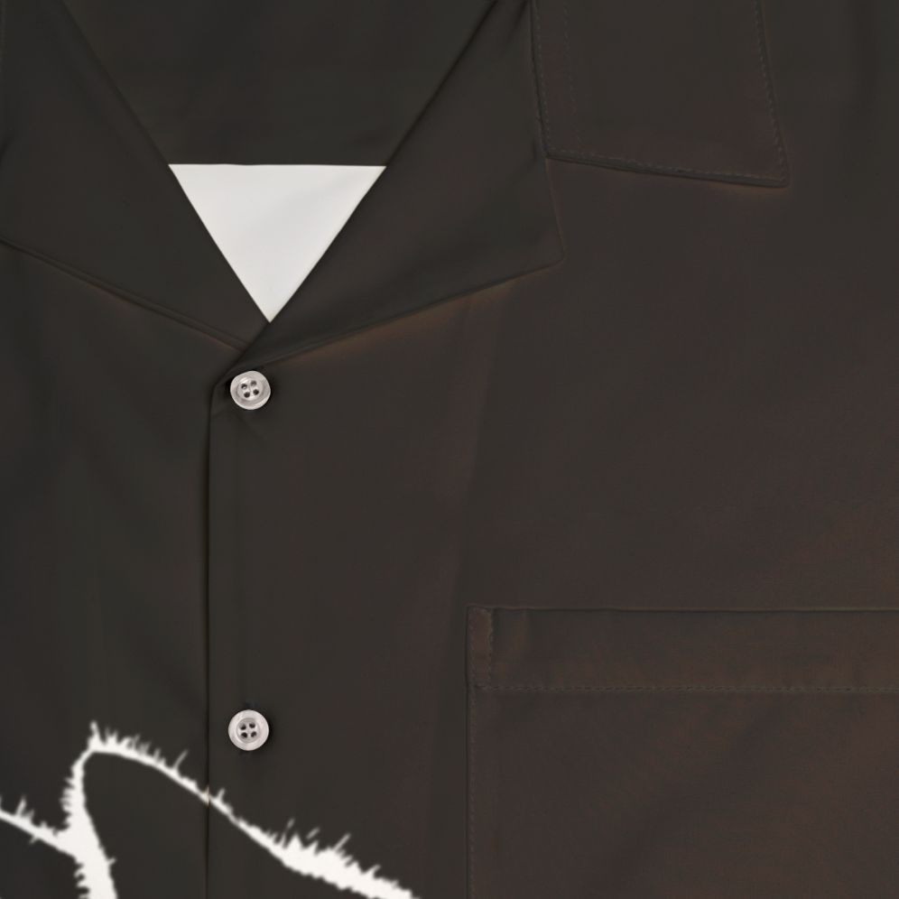 Monochrome cat silhouette Hawaiian shirt - Detail