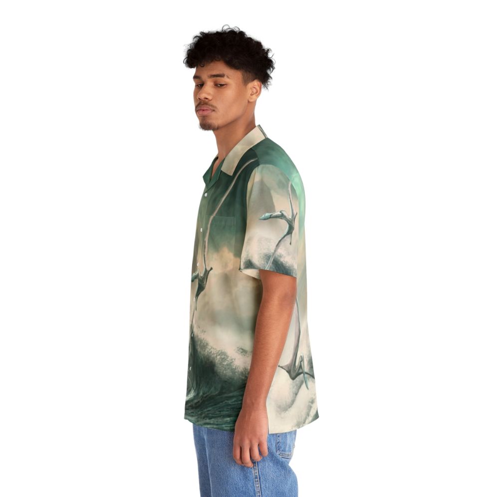 Cimoliopterus Hawaiian Shirt featuring a prehistoric reptile palaeoart design - People Left