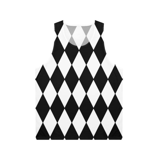 Black and White Harlequin Pattern Unisex Tank Top