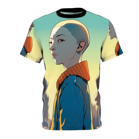 Mia Hawkins Inspired Girl AOP T-shirt with Stranger Things Imagery