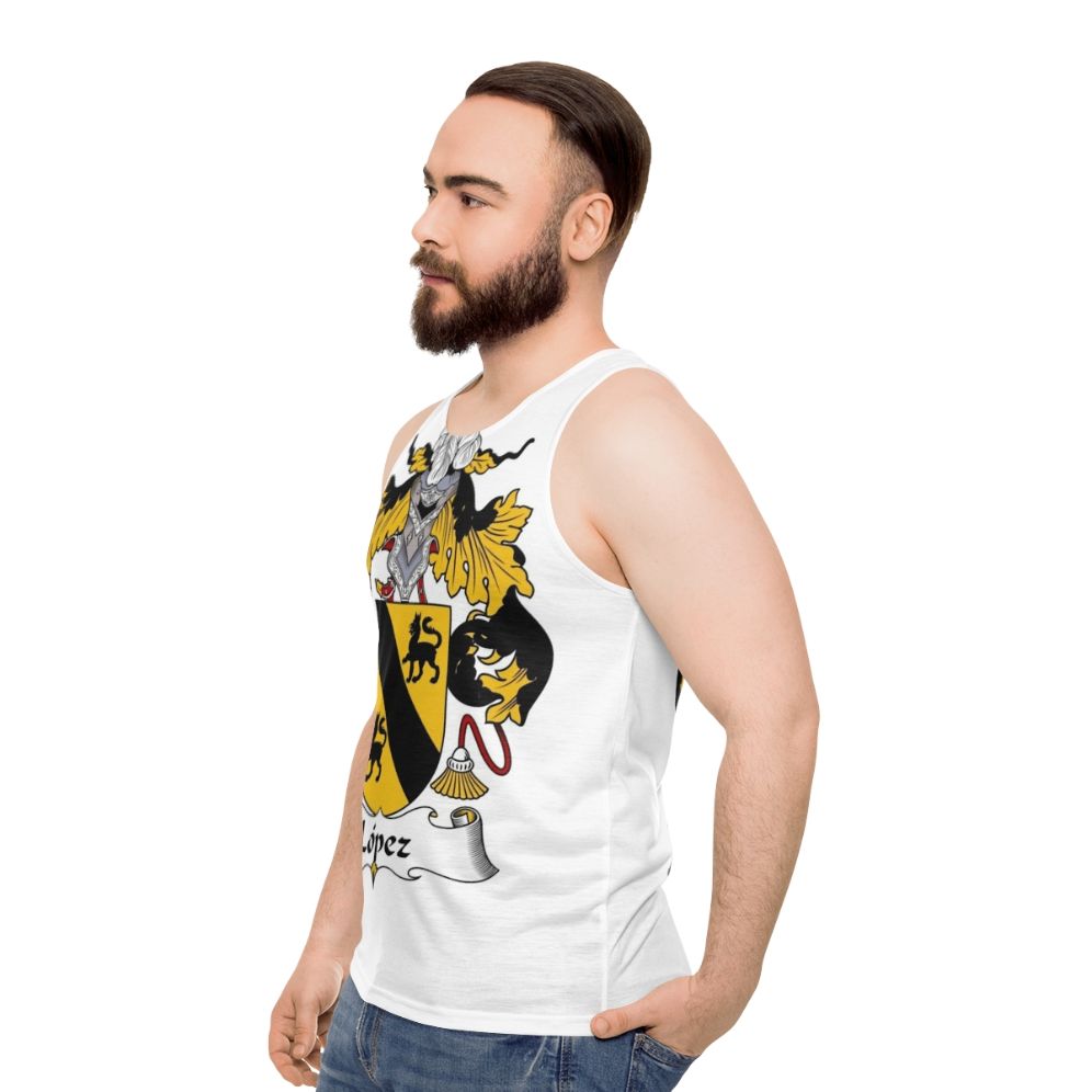 Lopez Coat of Arms Family Crest Unisex Tank Top - men side