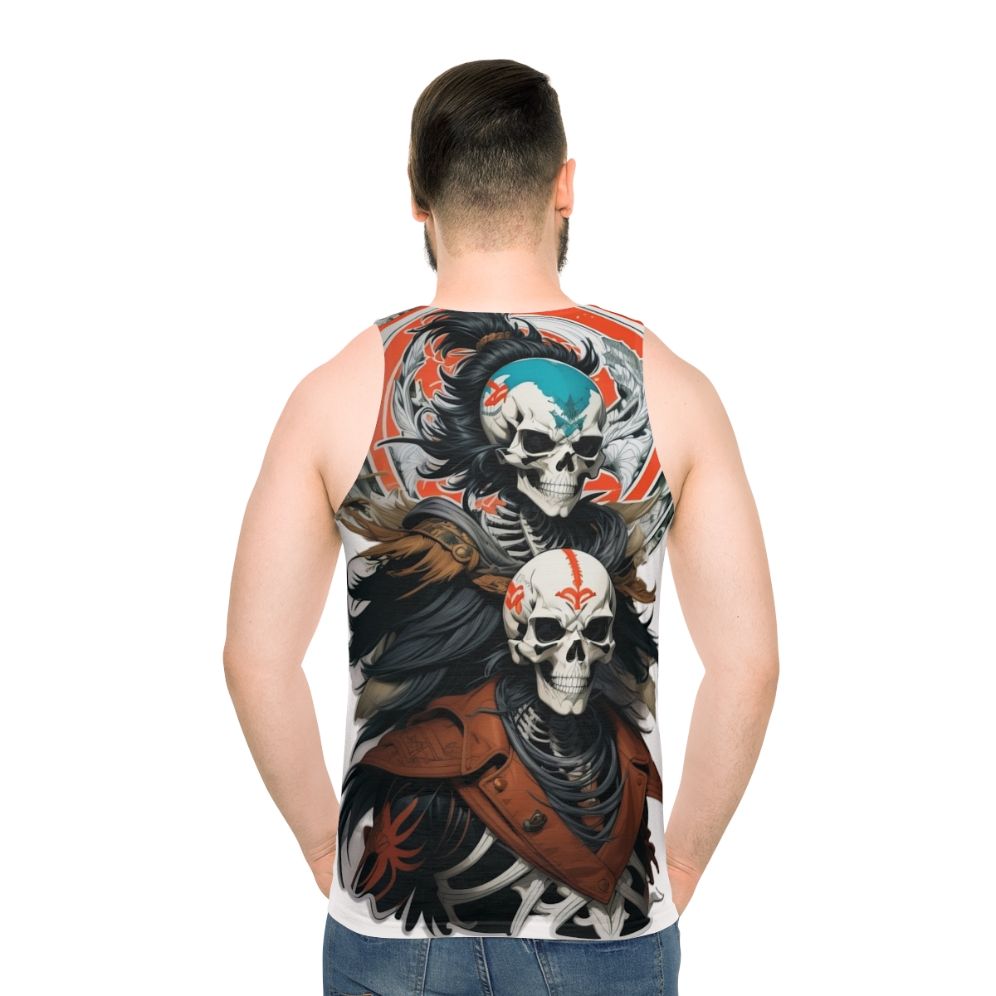 Skeleton Warrior Dark Fantasy Unisex Tank Top - men back