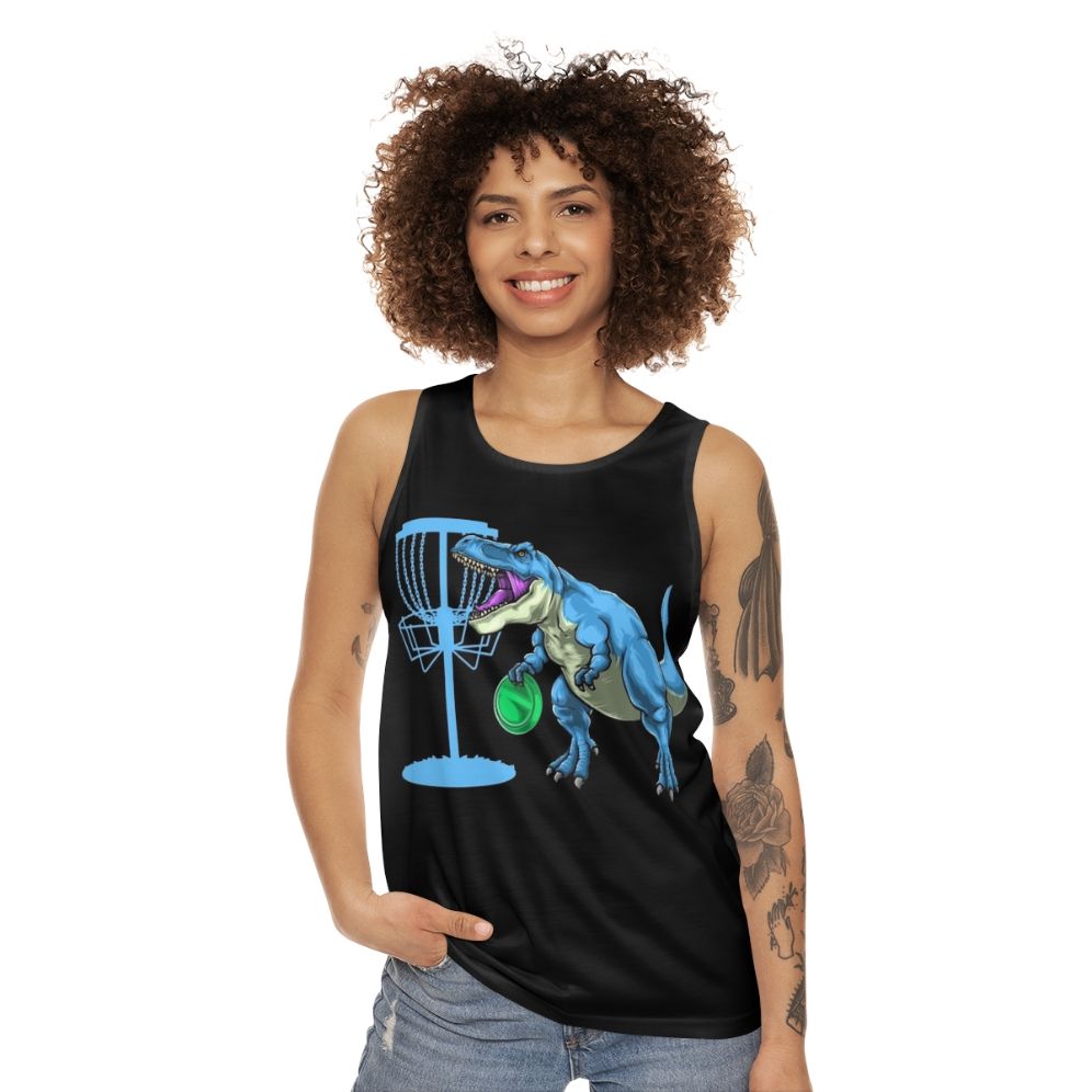 Disc Golf Dinosaur Unisex Tank Top - women