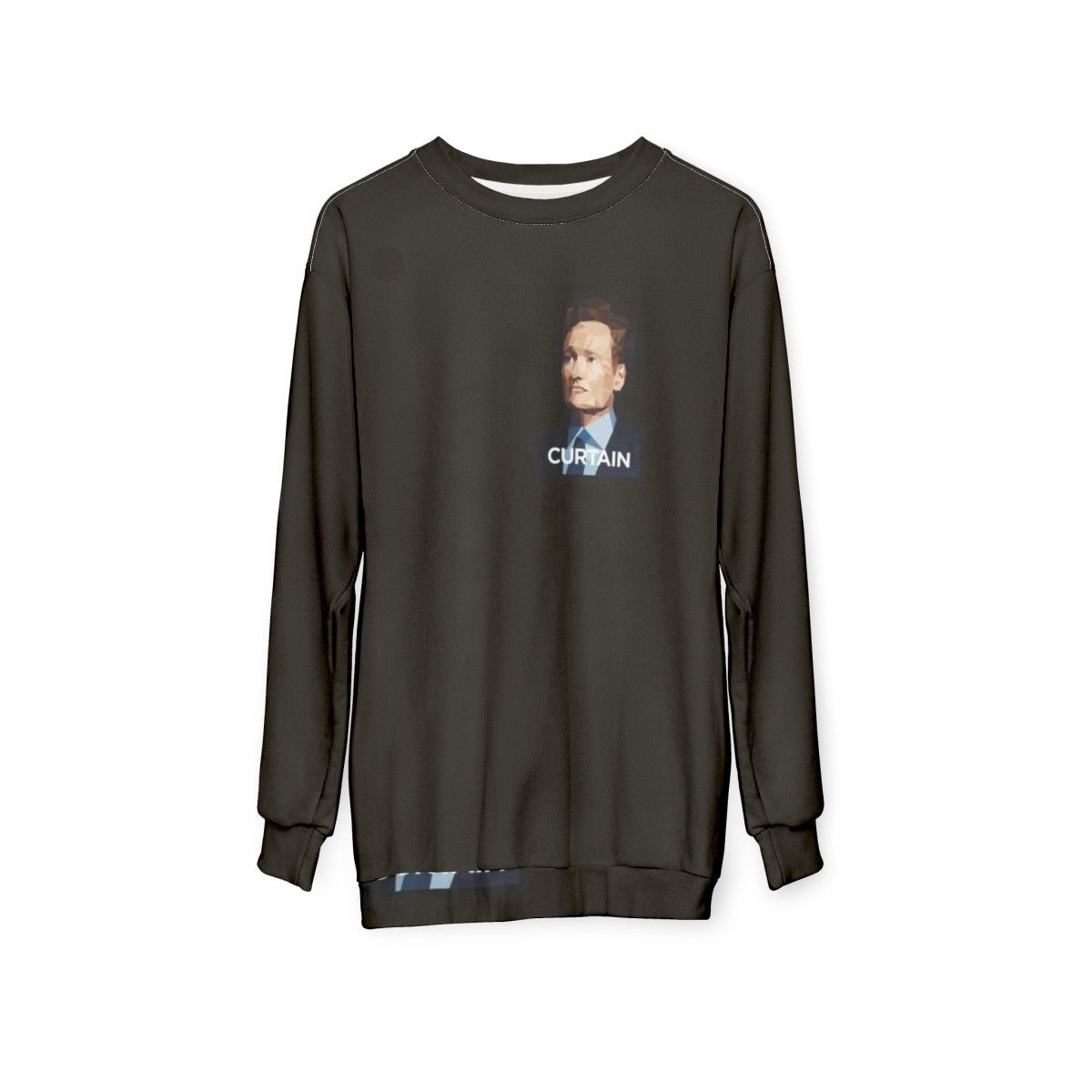 Conan O'Brien Curtain Portrait Sweatshirt - hanging