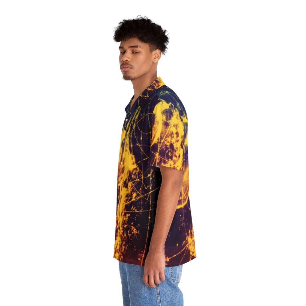 Bubble Chamber Hawaiian Shirt - Particle Physics Inspired Abstract Design - People Left