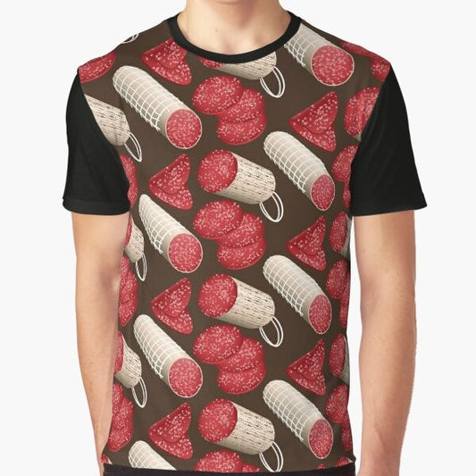 Salami graphic design printed on a t-shirt