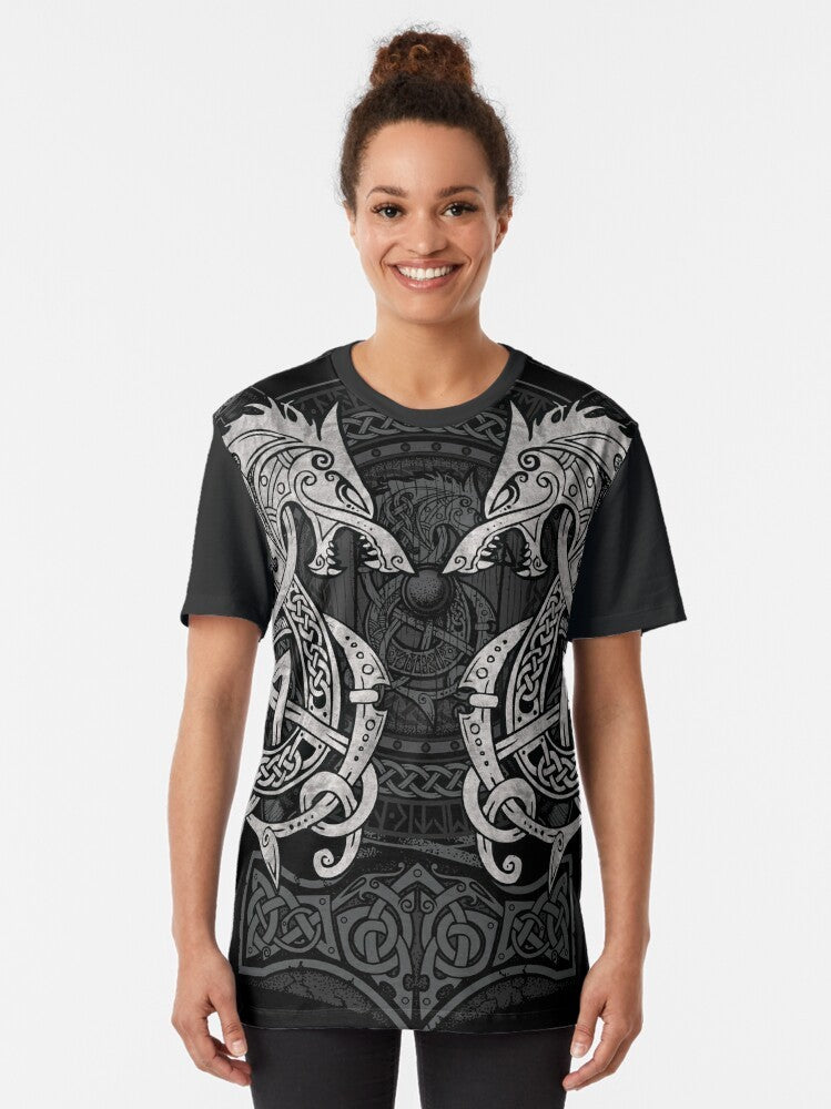 Norse mythology Fenrir wolf graphic t-shirt - Women