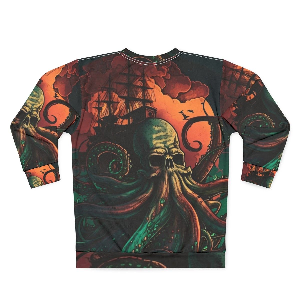 Mythical sea creatures sweatshirt featuring enchanted ocean life - Back