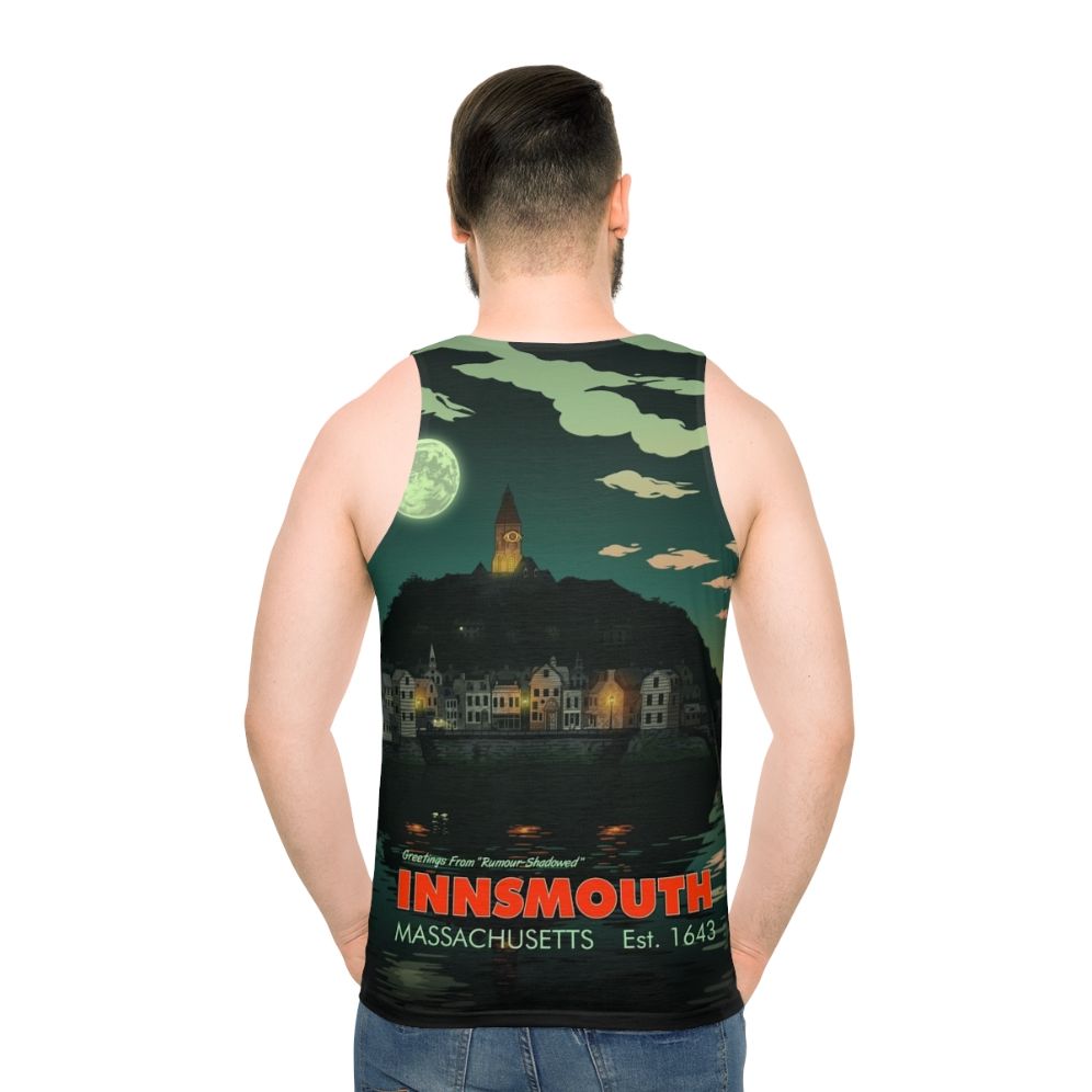 Innsmouth Unisex Tank Top with Lovecraft Cthulhu Mythos Horror Literature Design - men back