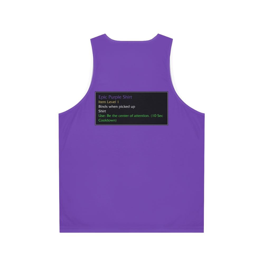 Unisex World of Warcraft inspired epic purple tank top - Back