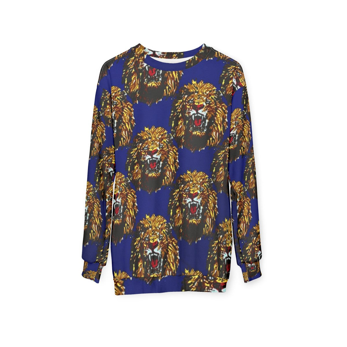 Blue Isi Agu Lion Head Sweatshirt - hanging