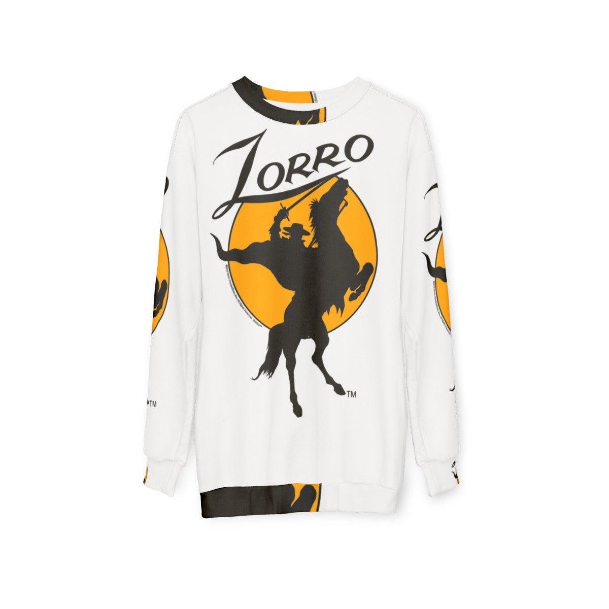 Zorro horse rider silhouette sweatshirt - hanging