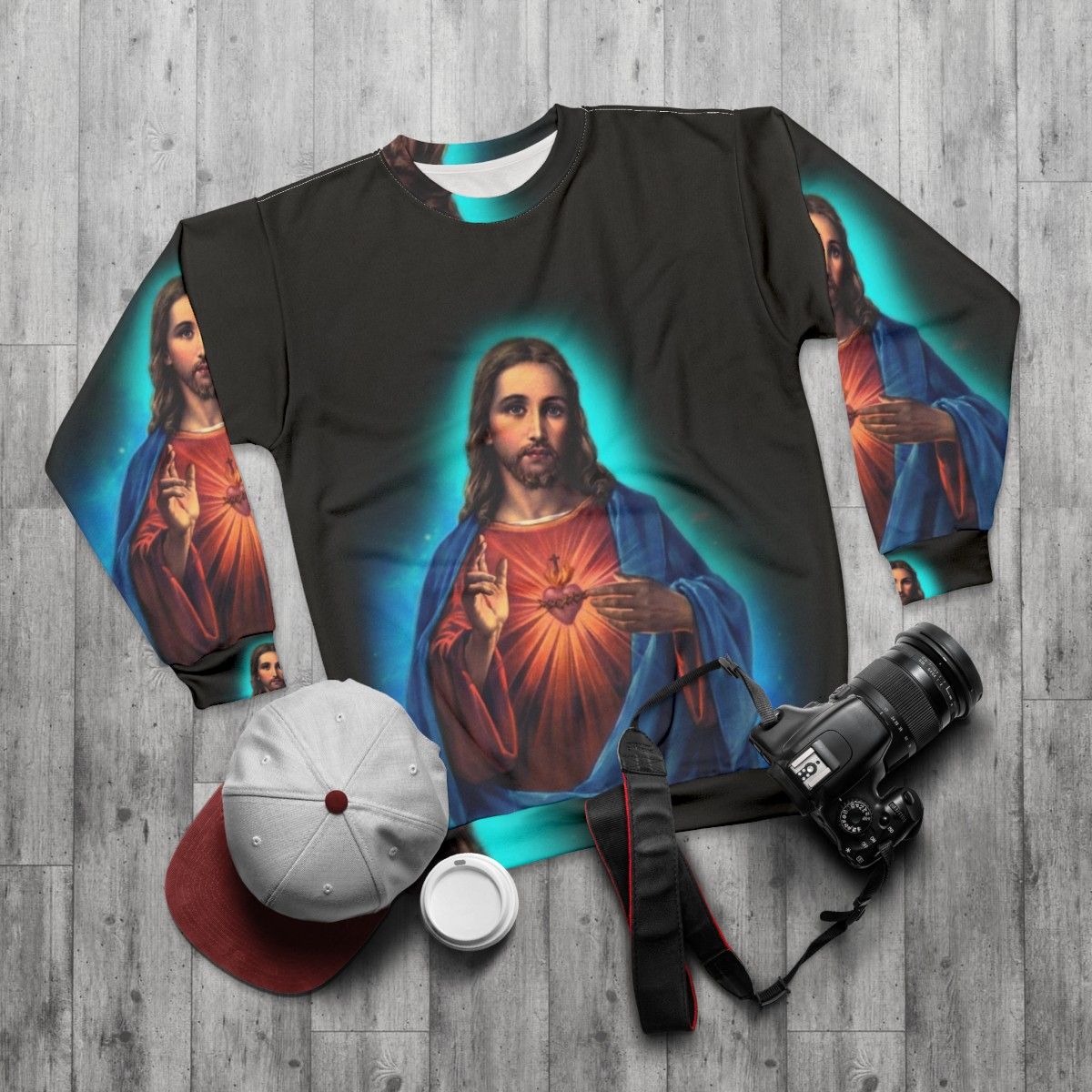 Comfortable and Stylish Jesus Christ Sweatshirt - flat lay