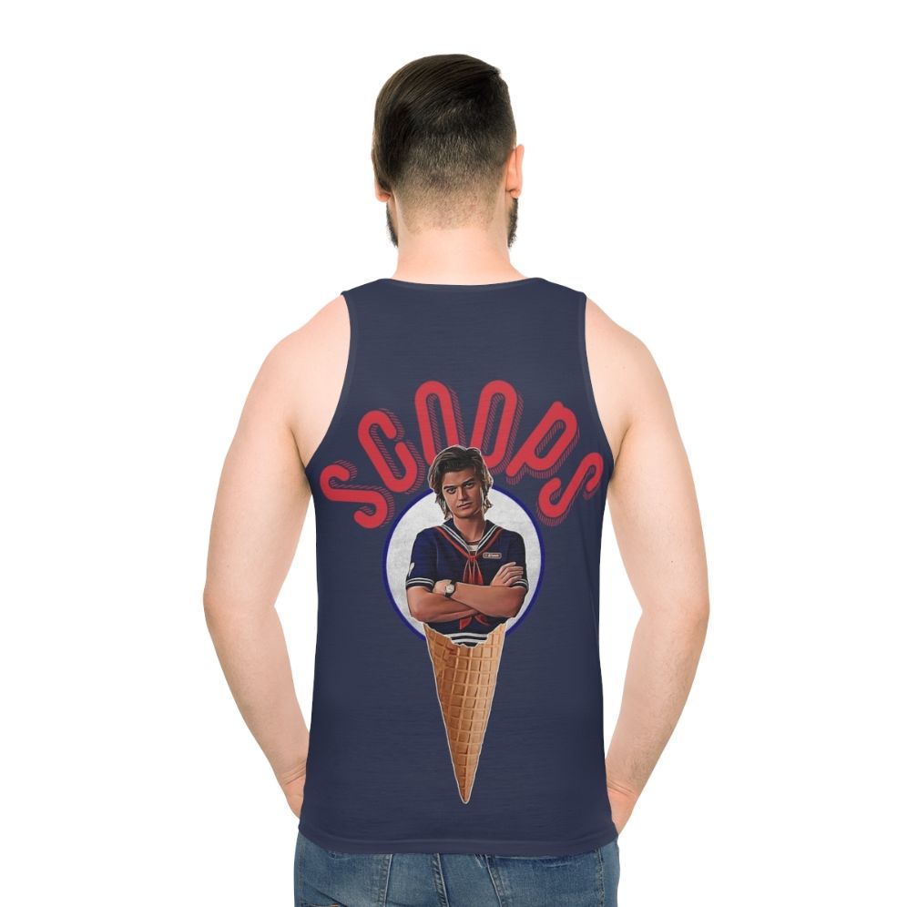 Unisex Stranger Things Scoops Ahoy Ice Cream Tank Top - men back