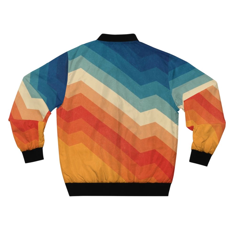 Retro geometric bomber jacket in vibrant colors - Back