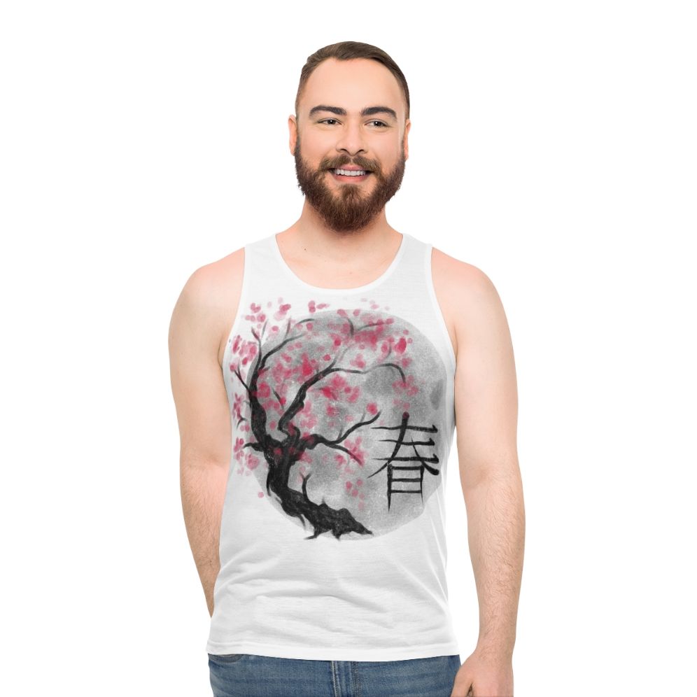 Unisex Japan Sakura Blossom Tank Top - men