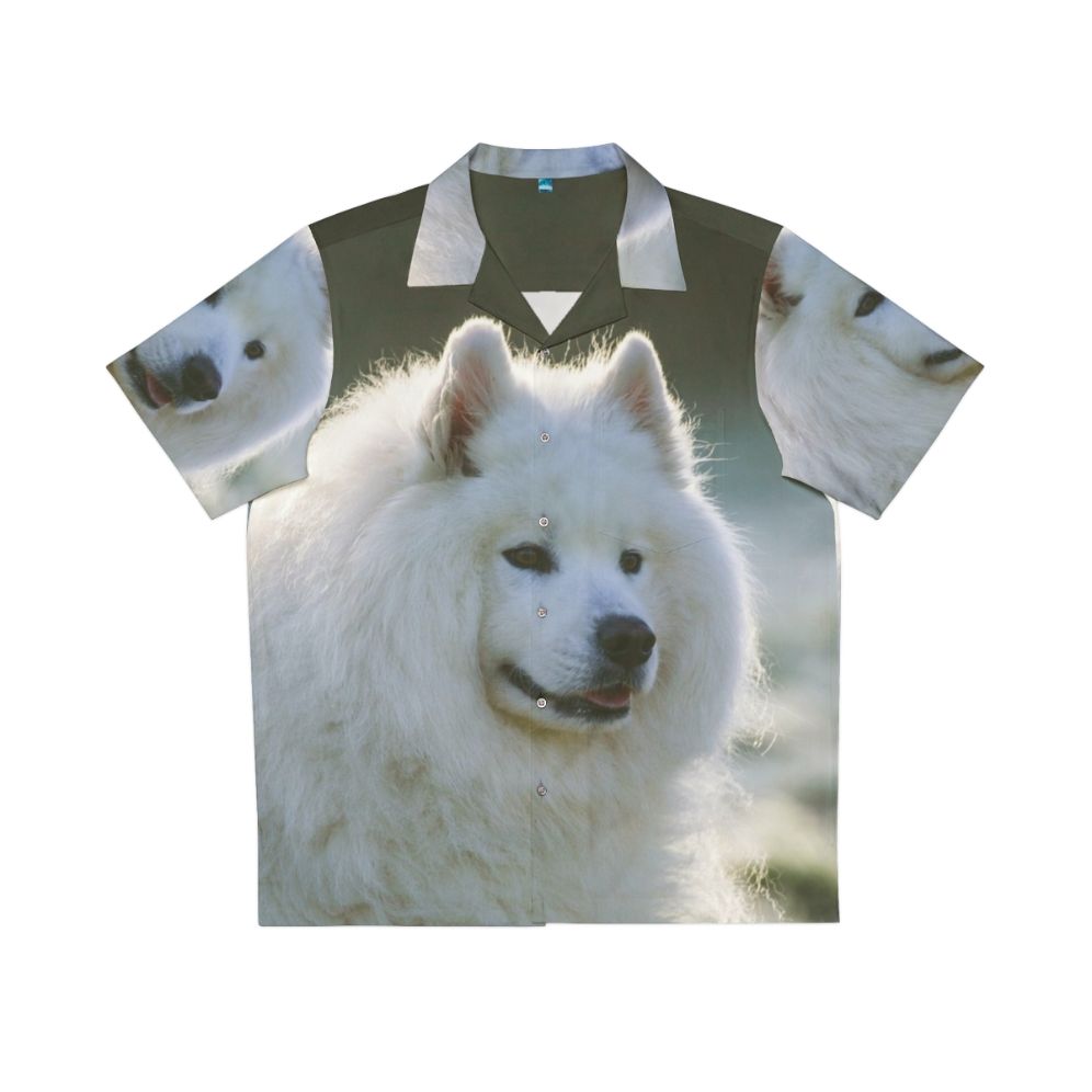 Samoyed Hawaiian Shirt with Cute Arctic Puppy