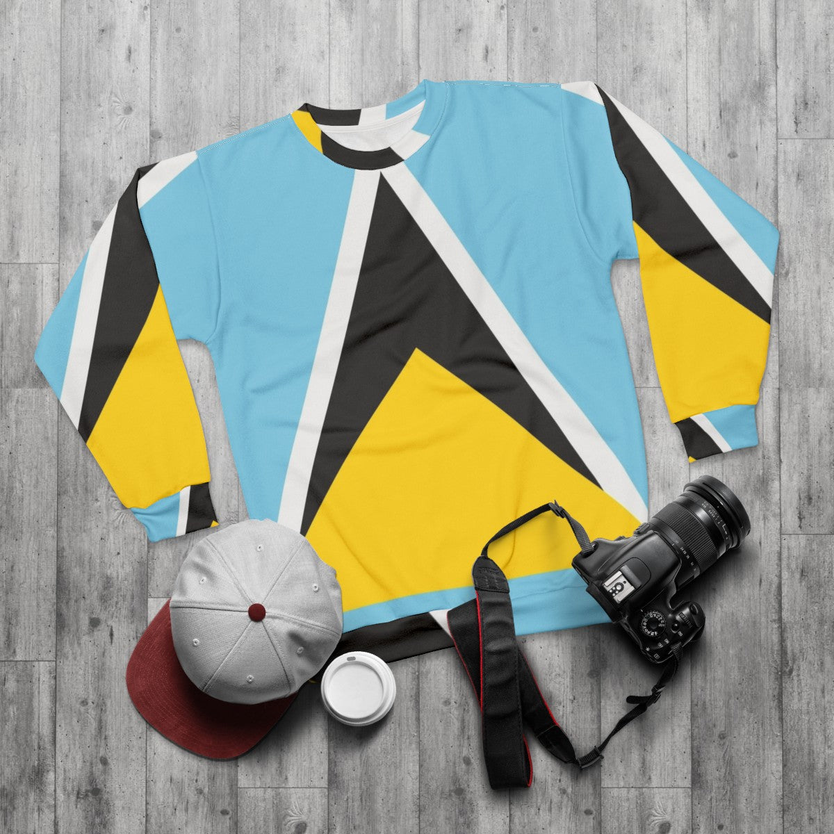 Saint Lucia Flag Sweatshirt - flat lay