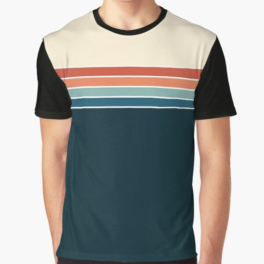 Vintage 70s retro stripes graphic t-shirt