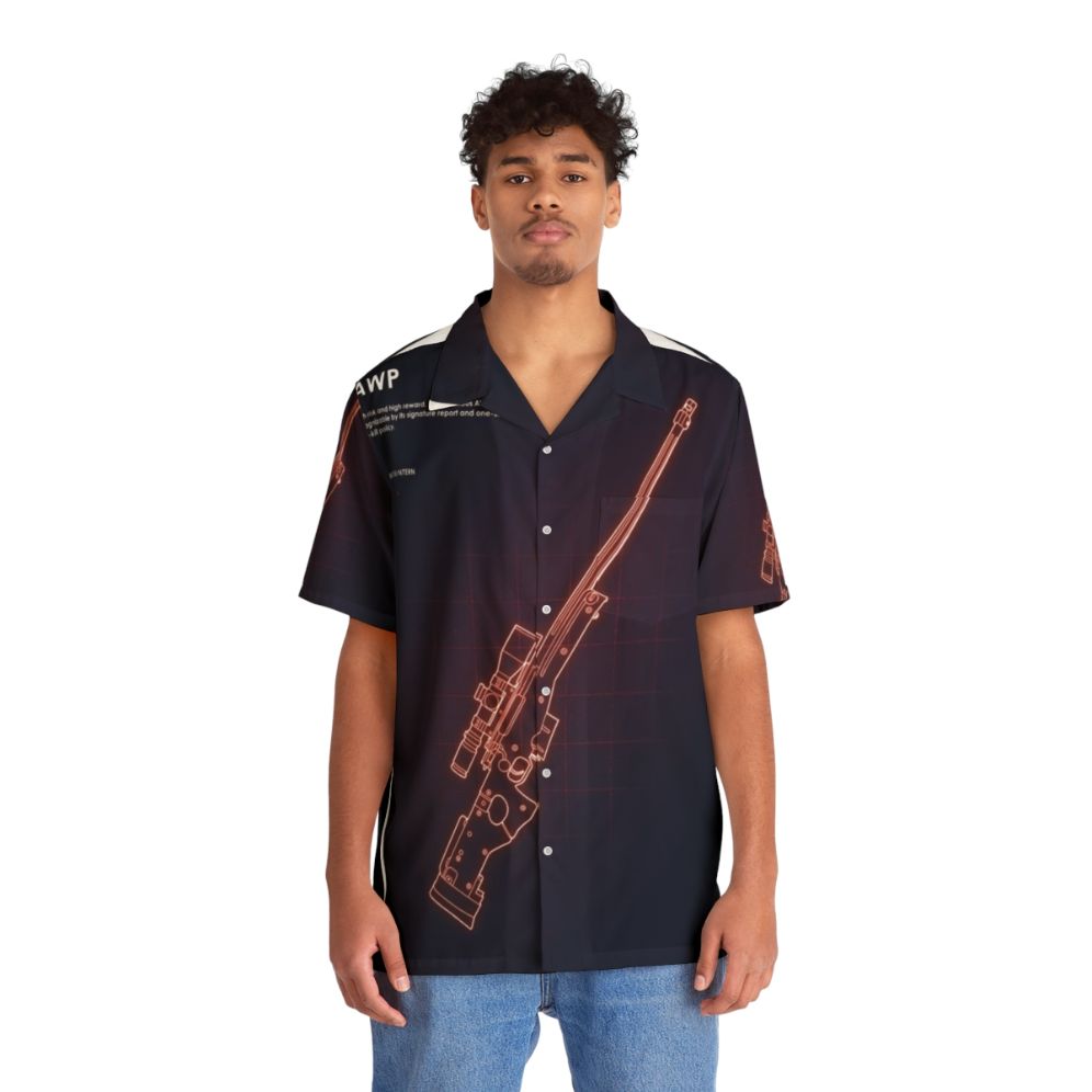 CS:GO AWP Sniper Hawaiian Shirt - People Front